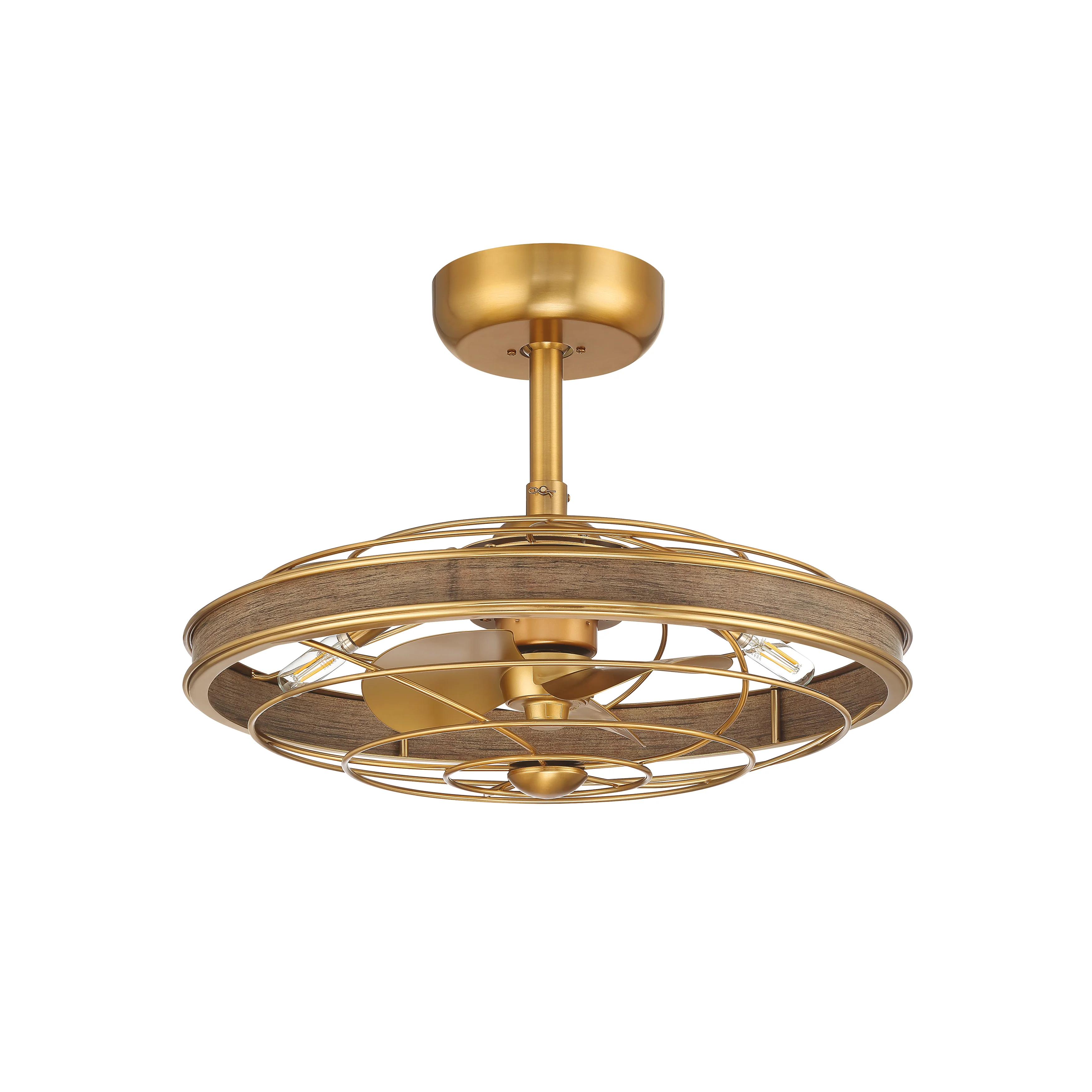 BLYNN® 22 inch Ceiling Fan with Remote Control and Dimmable Lights - Aged Brass Finish - Image 10