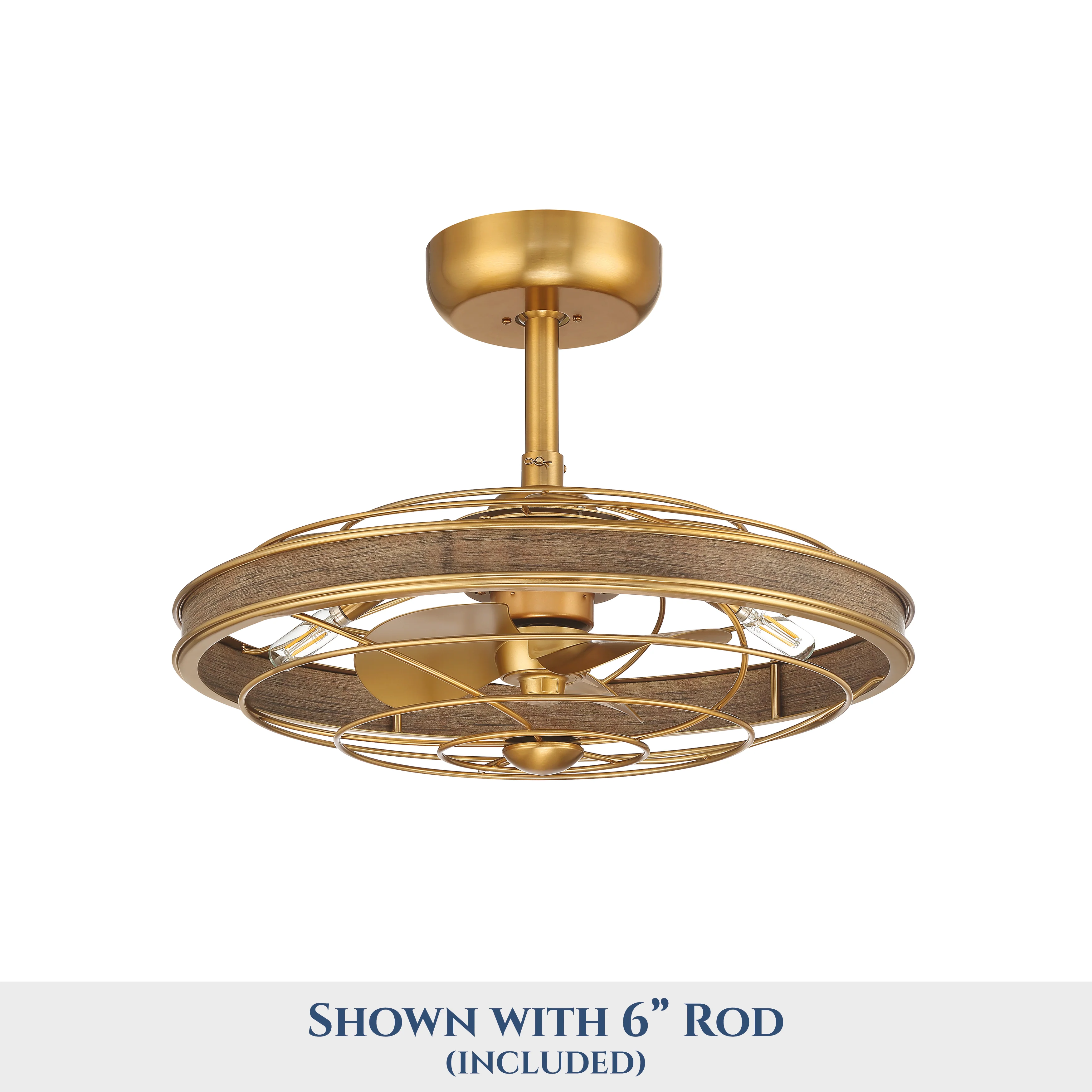 BLYNN® 22 inch Ceiling Fan with Remote Control and Dimmable Lights - Aged Brass Finish - Image 12