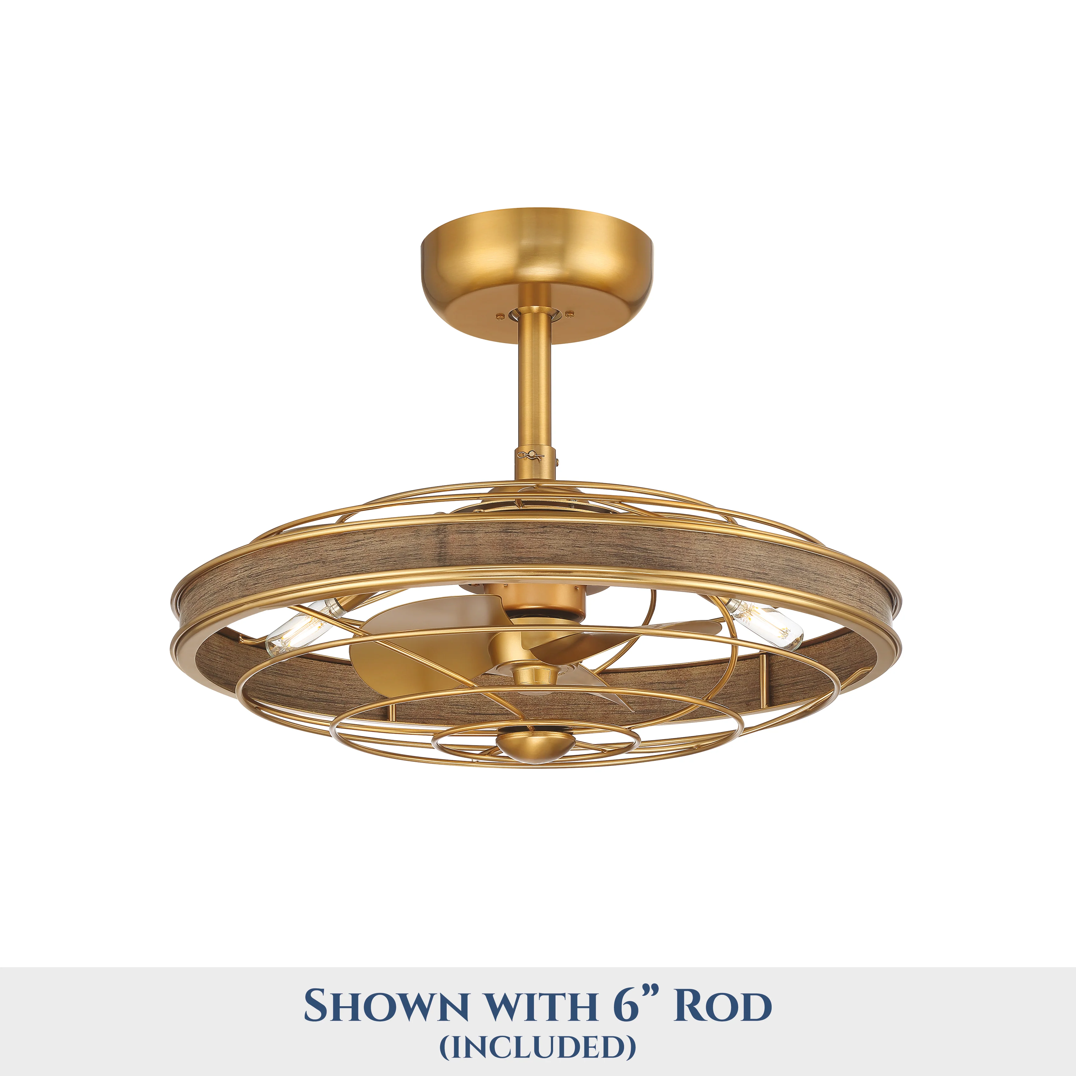 BLYNN® 22 inch Ceiling Fan with Remote Control and Dimmable Lights - Aged Brass Finish - Image 13