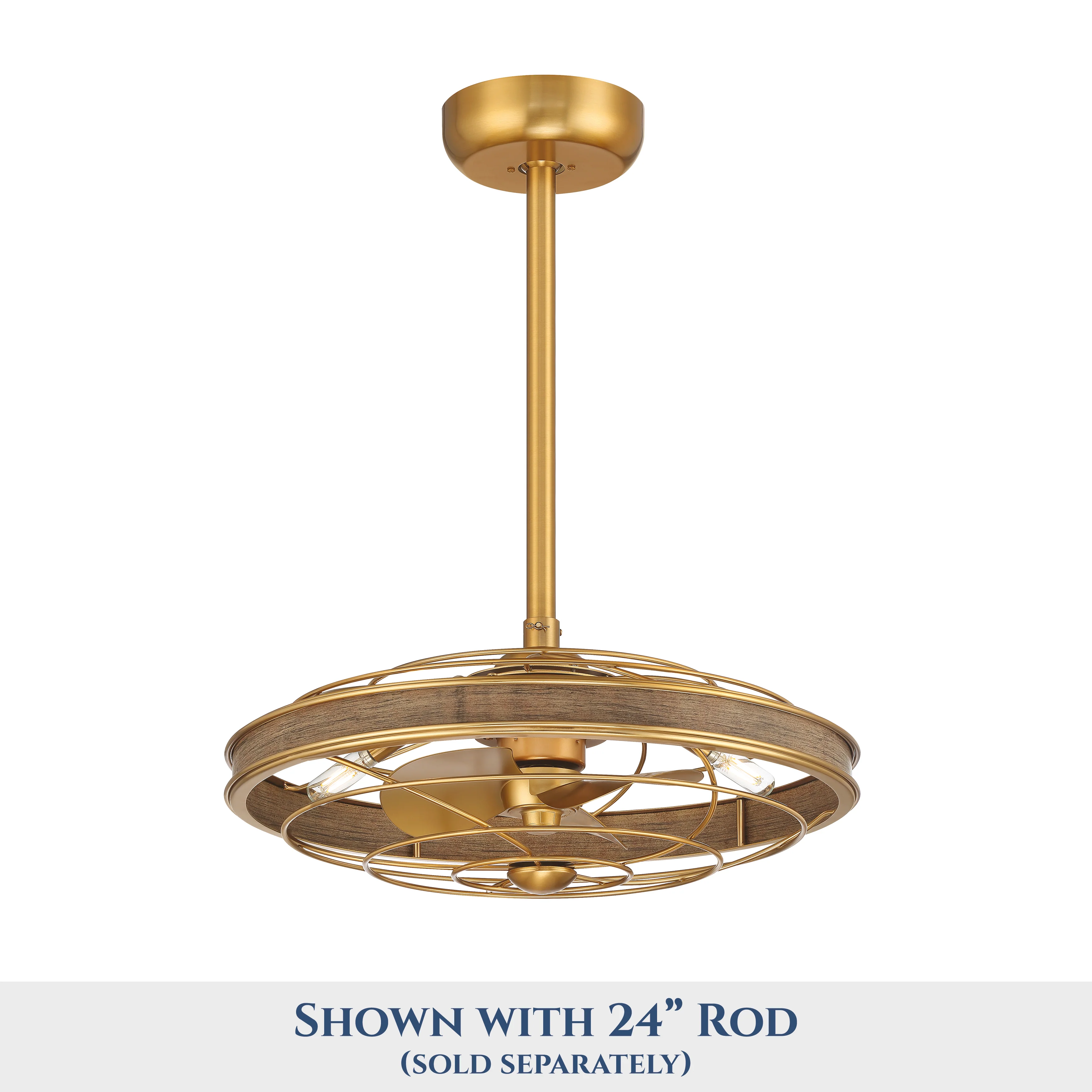 BLYNN® 22 inch Ceiling Fan with Remote Control and Dimmable Lights - Aged Brass Finish - Image 16