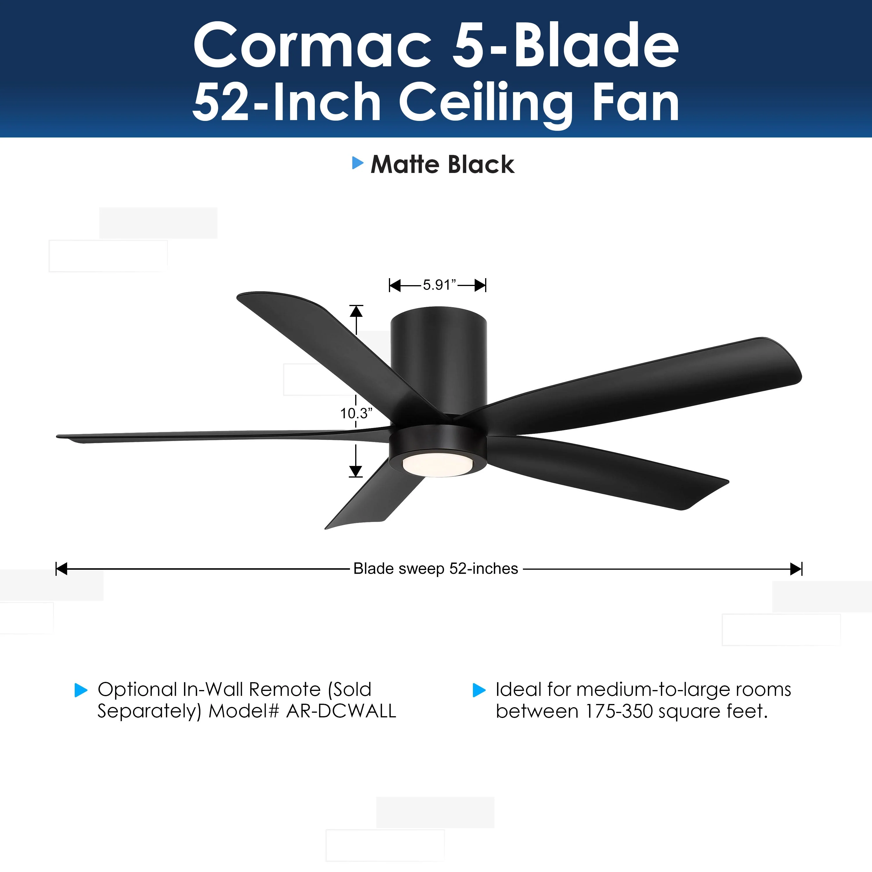 CORMAC® 52" Low-Profile Ceiling Fan - Image 12