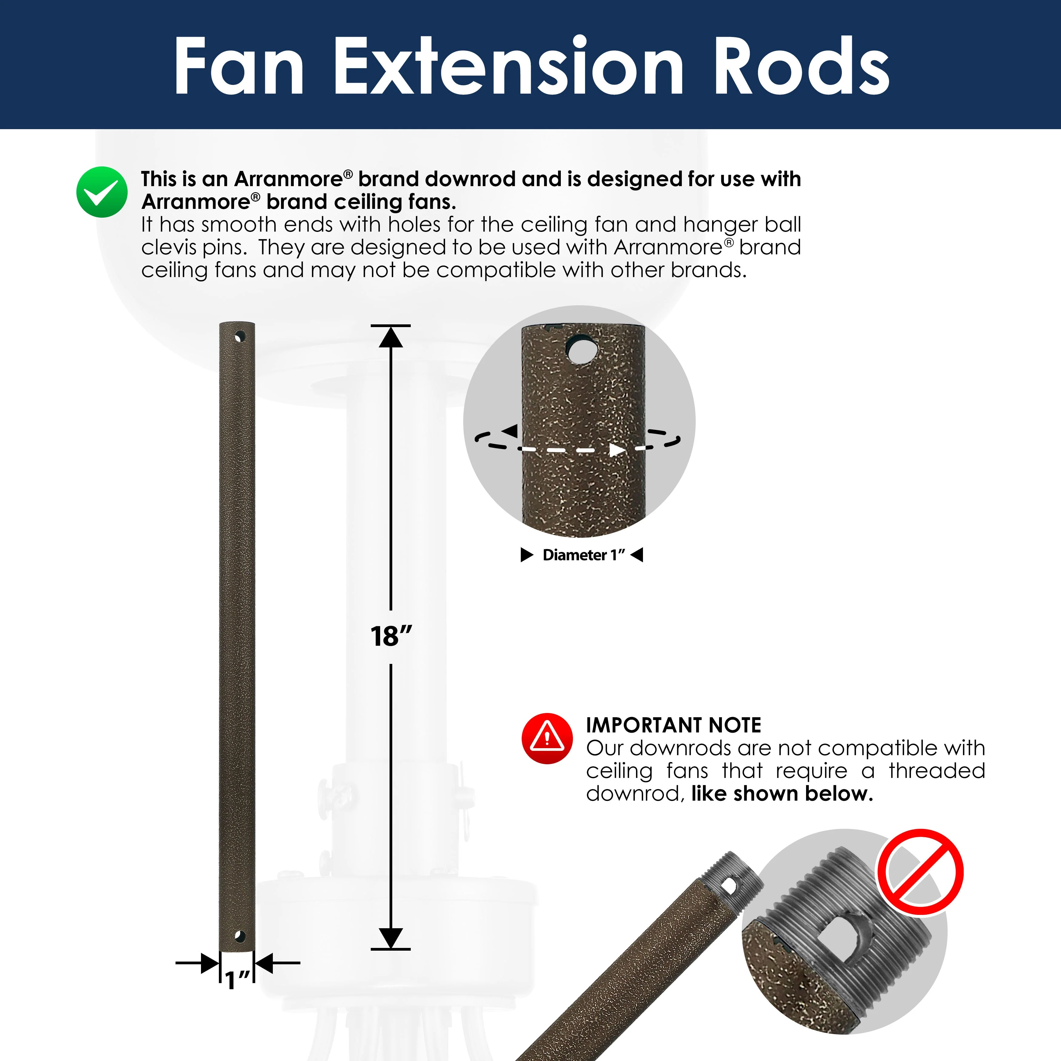 Steel Fandelier Downrod | Charred Iron - Image 8