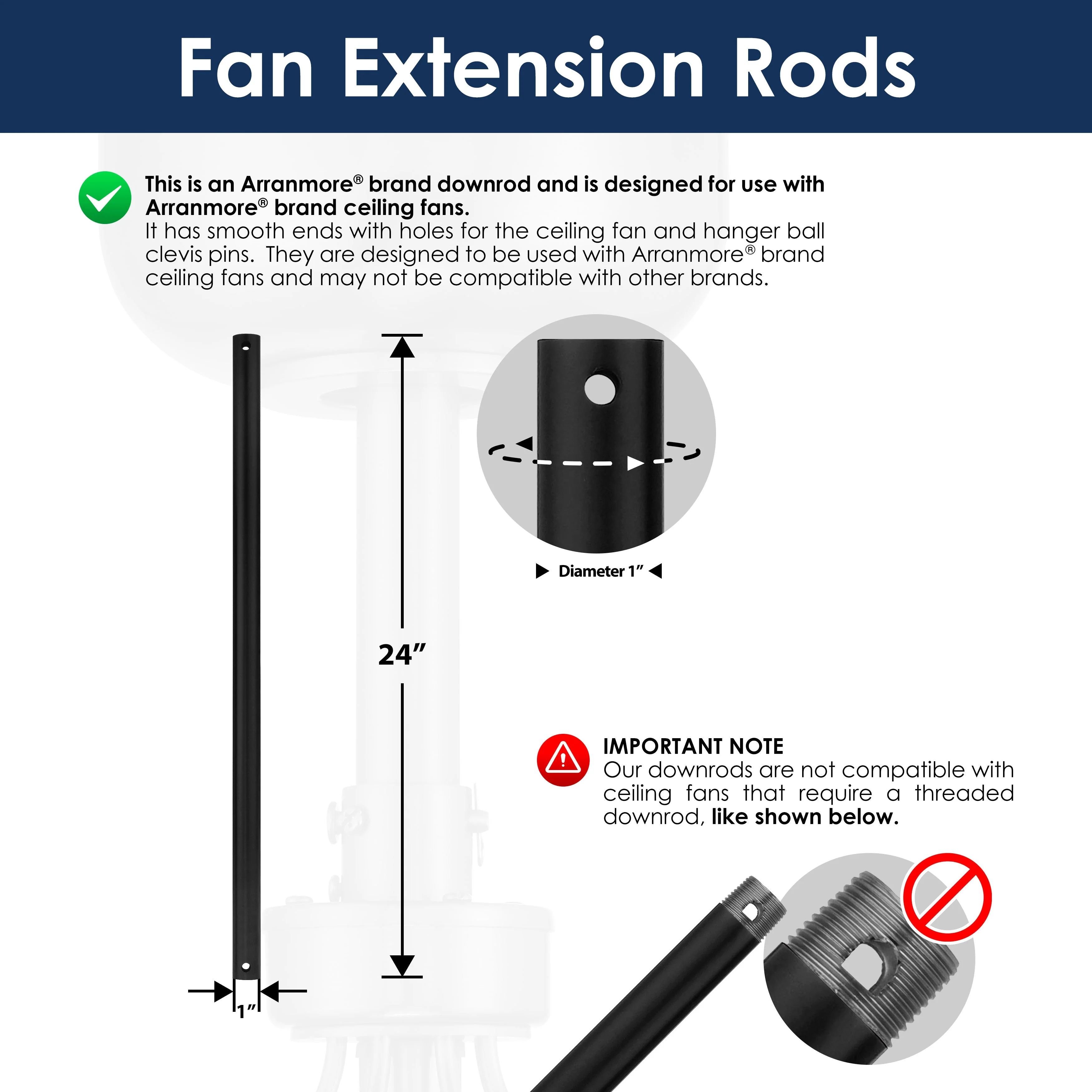 Steel Fandelier Downrod | Matte Black - Image 9