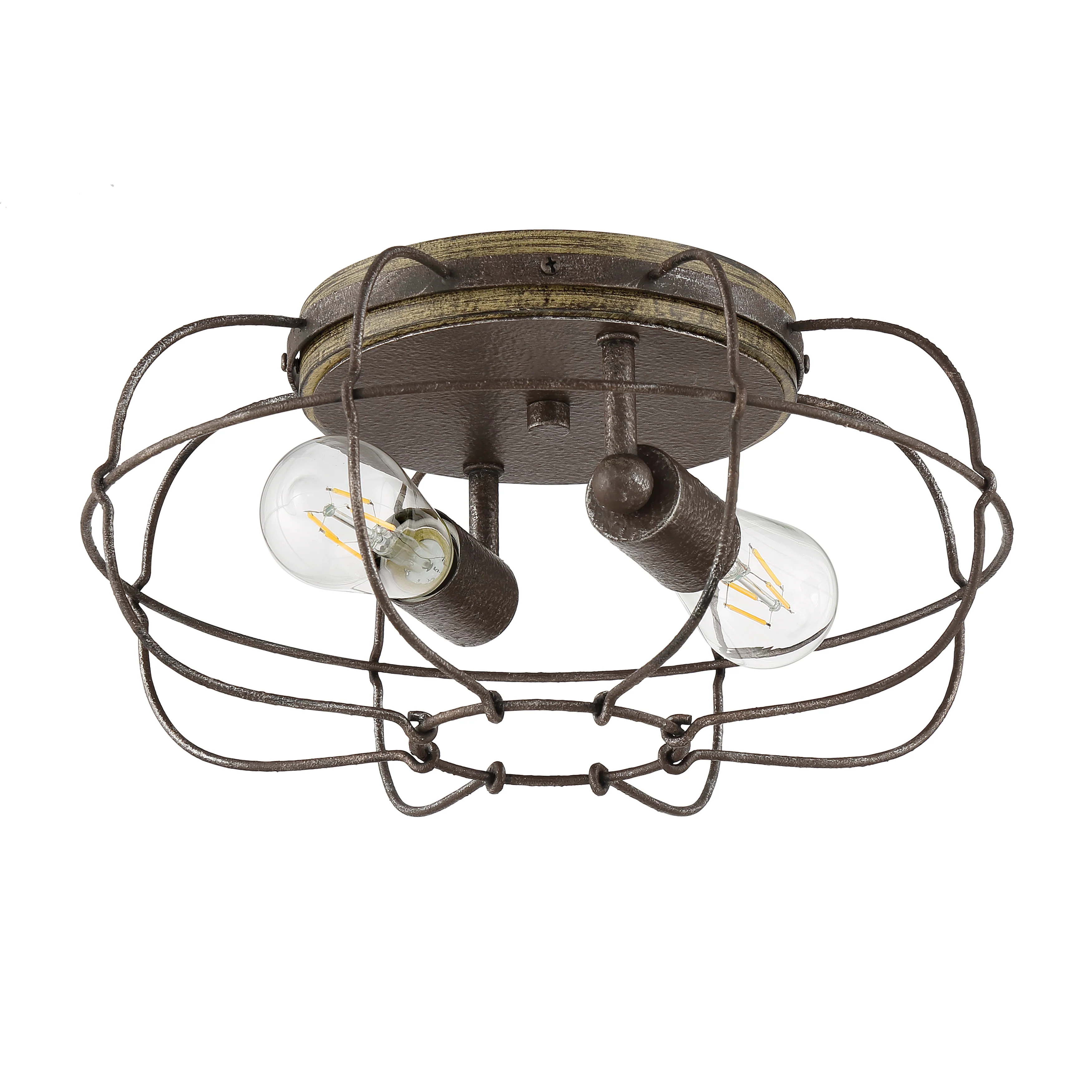 LYAM™ 14 inch 2-Light Flush Mount Light Fixture - Charred Iron Finish - Image 5