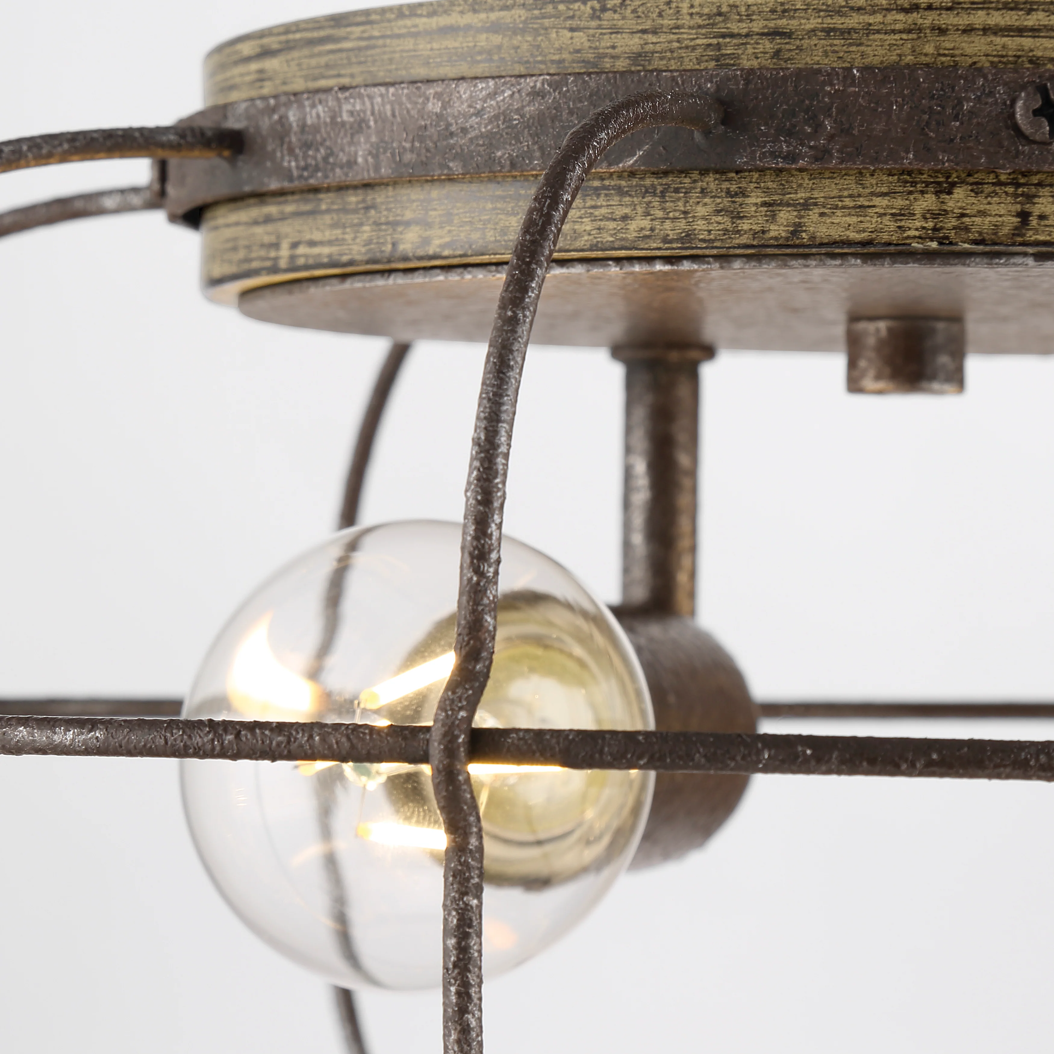 LYAM™ 14 inch 2-Light Flush Mount Light Fixture - Charred Iron Finish - Image 6
