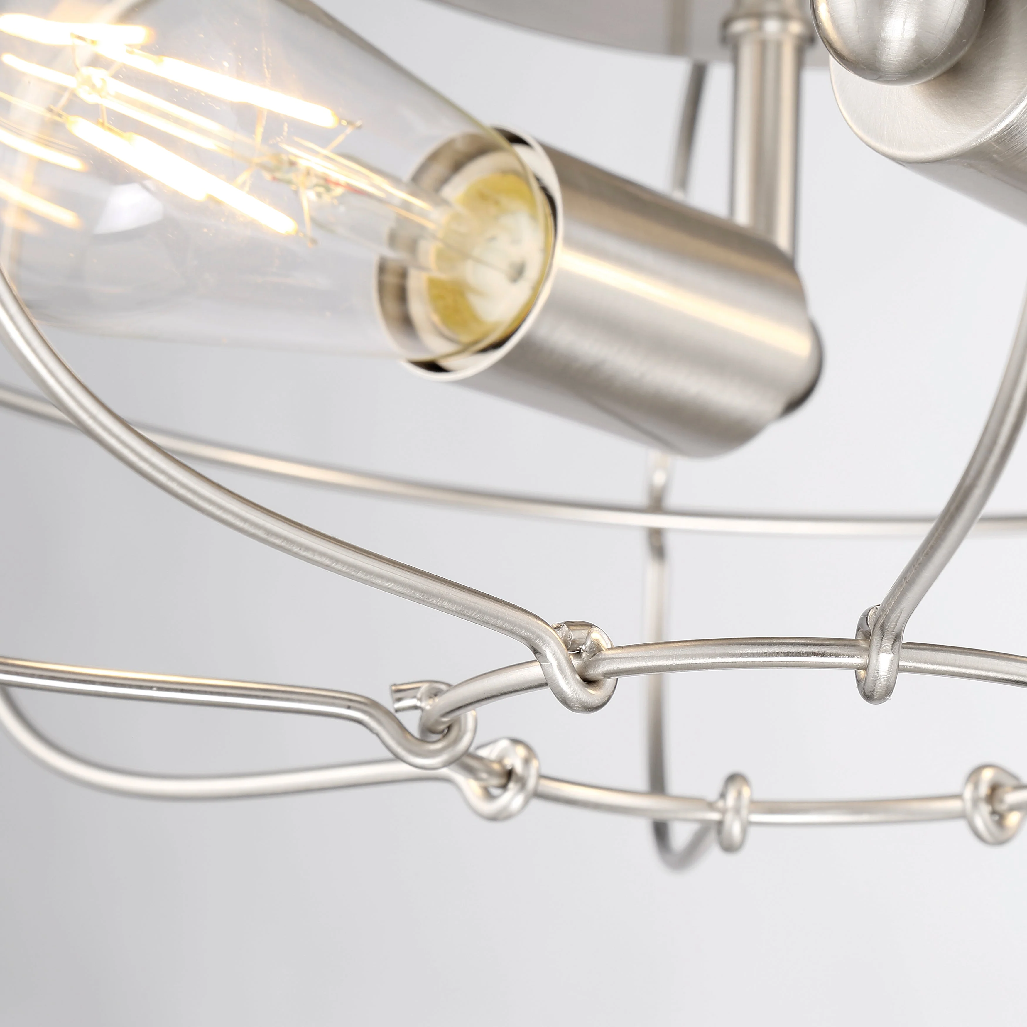 LYAM® 14 inch 2-Light Flush Mount Light Fixture - Brushed Nickel Finish - Image 11