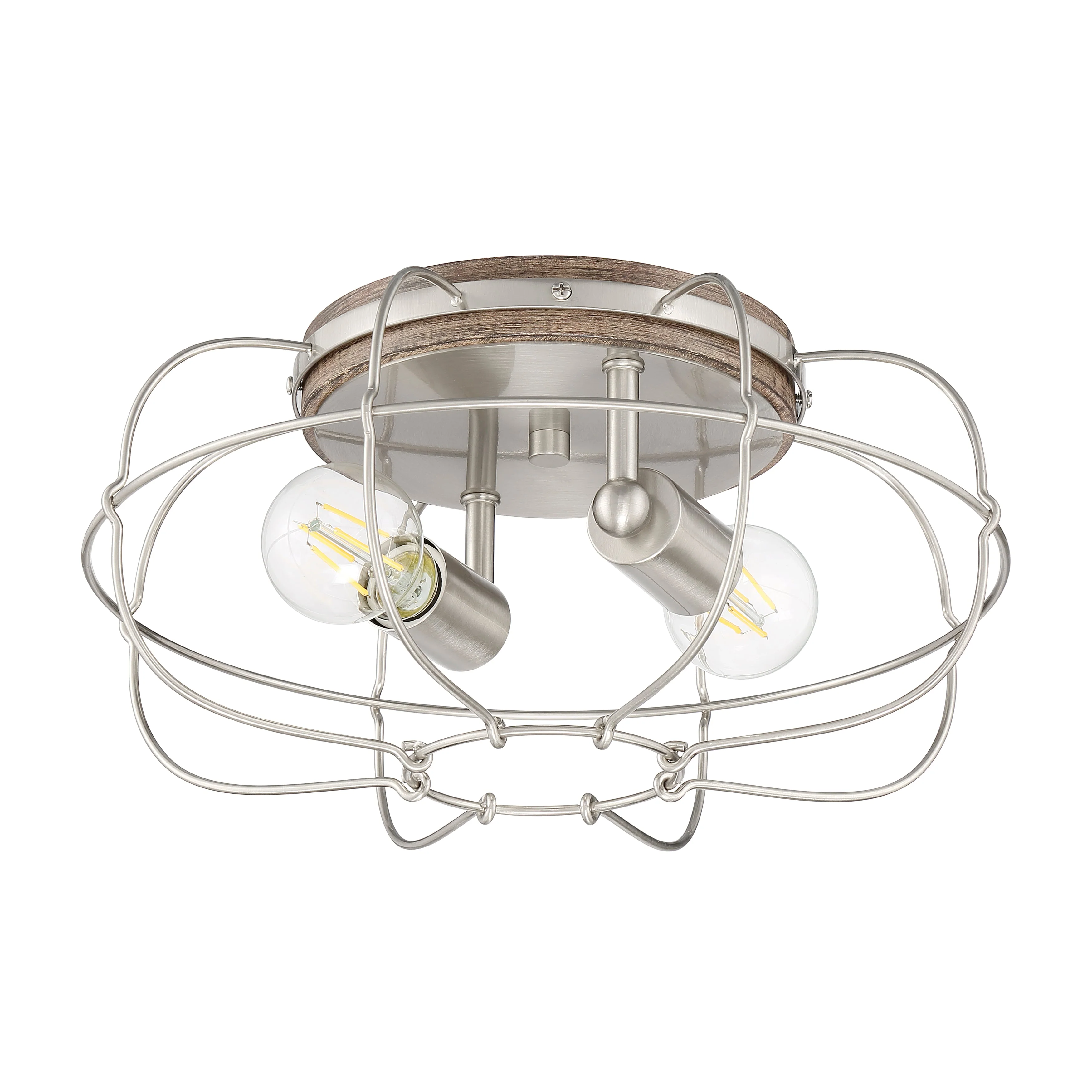 LYAM® 14 inch 2-Light Flush Mount Light Fixture - Brushed Nickel Finish - Image 12