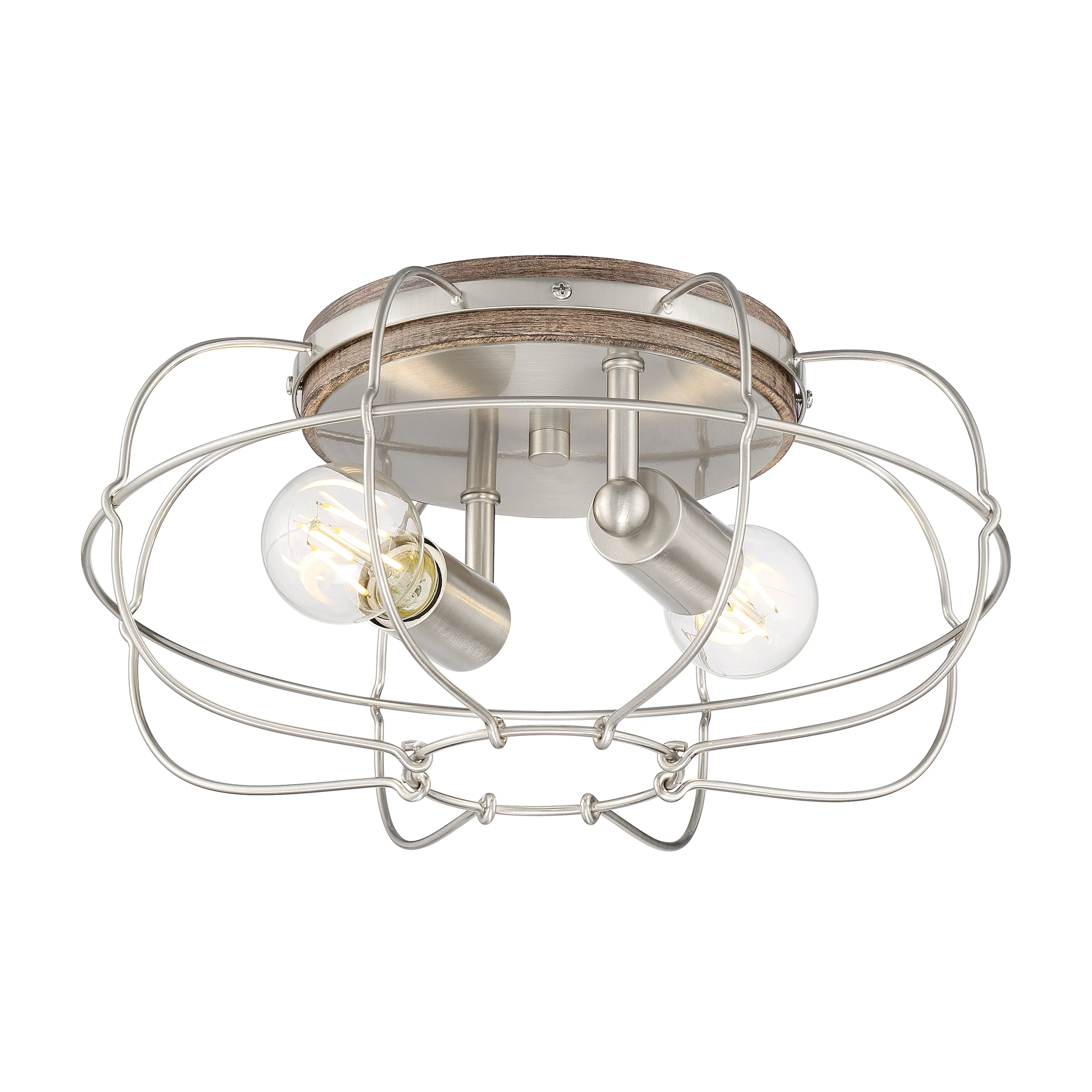 LYAM® 14 inch 2-Light Flush Mount Light Fixture - Brushed Nickel Finish - Image 13
