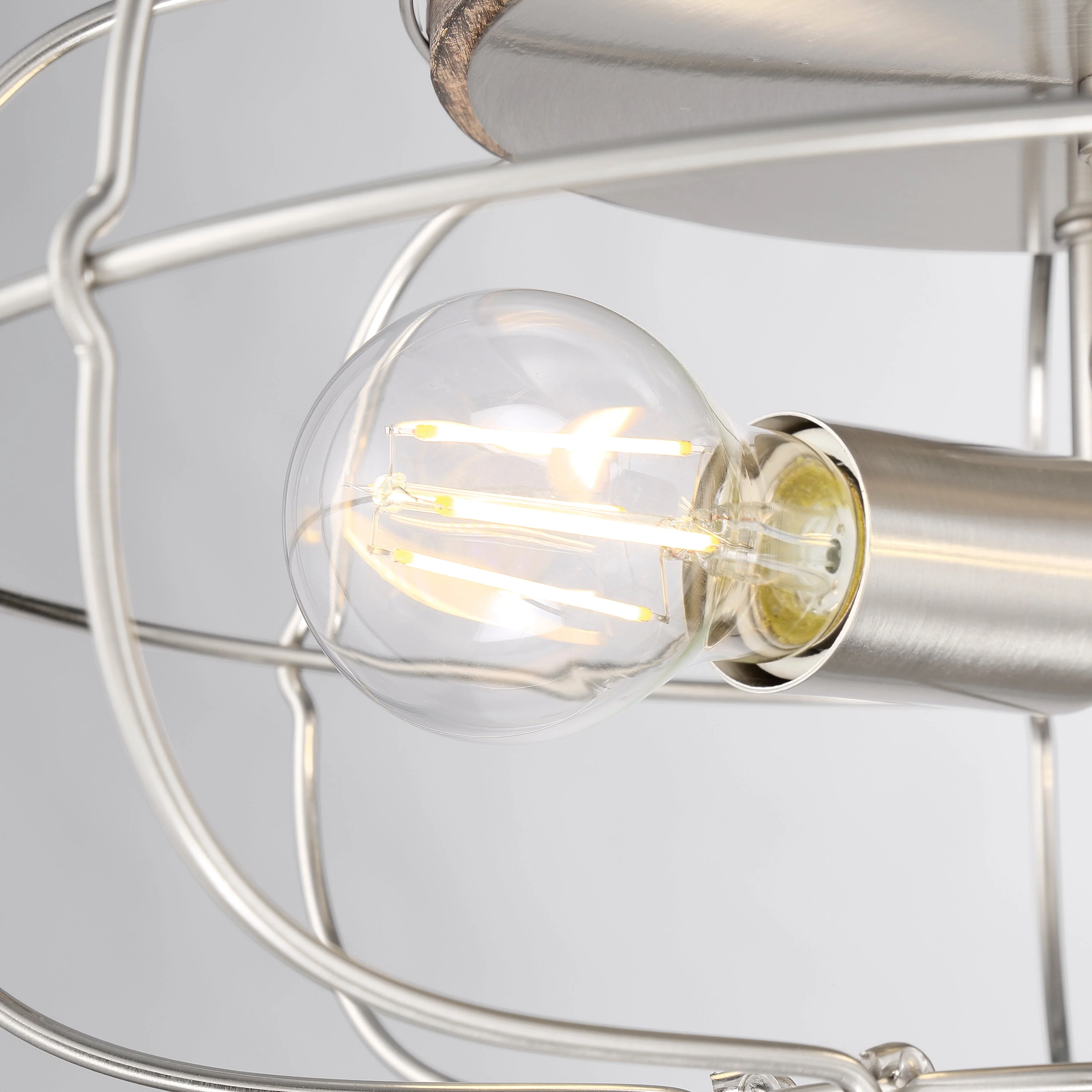 LYAM® 14 inch 2-Light Flush Mount Light Fixture - Brushed Nickel Finish - Image 5