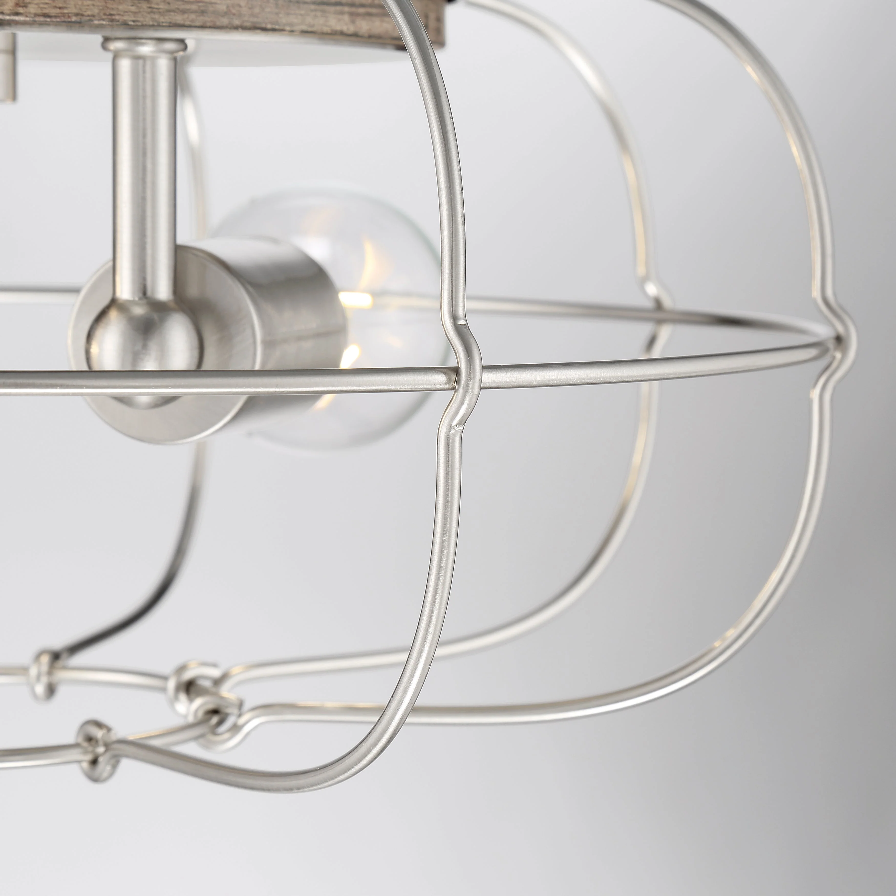 LYAM® 14 inch 2-Light Flush Mount Light Fixture - Brushed Nickel Finish - Image 6