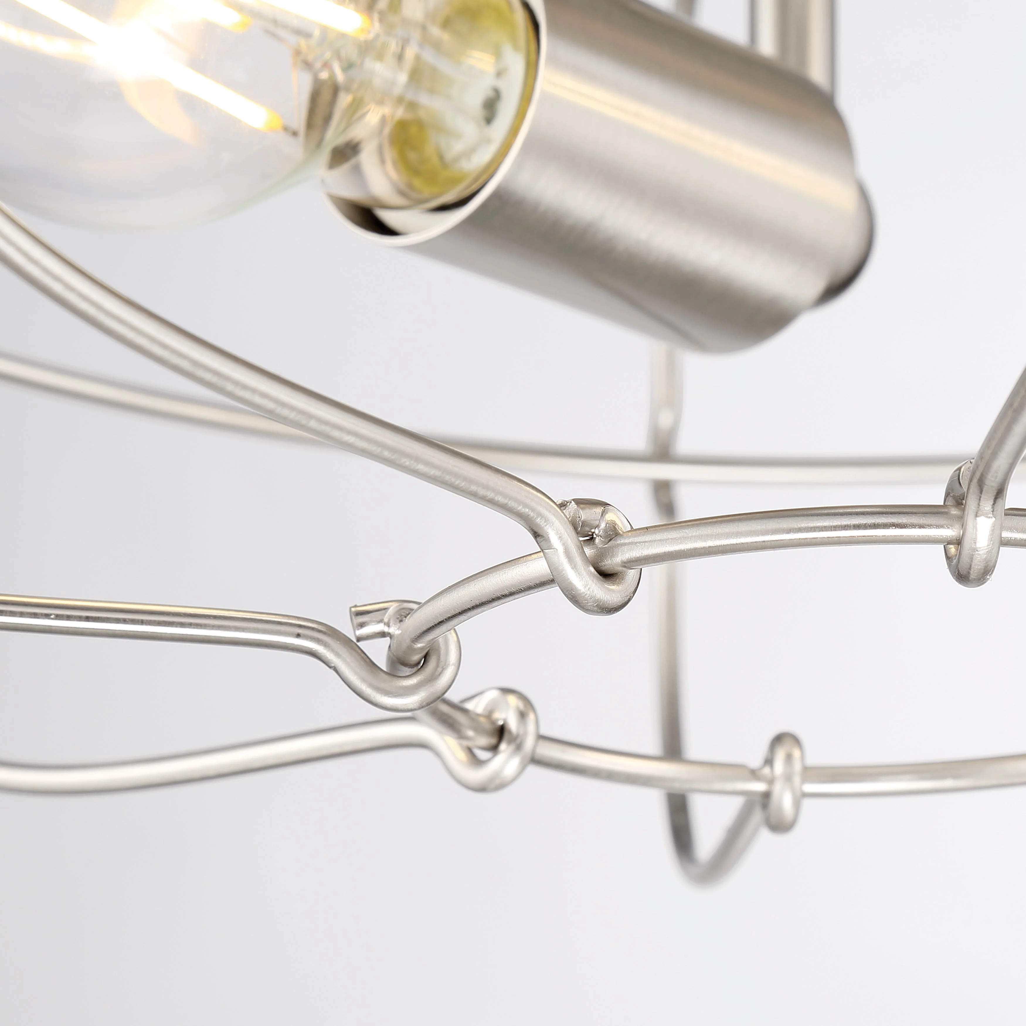 LYAM® 14 inch 2-Light Flush Mount Light Fixture - Brushed Nickel Finish - Image 7