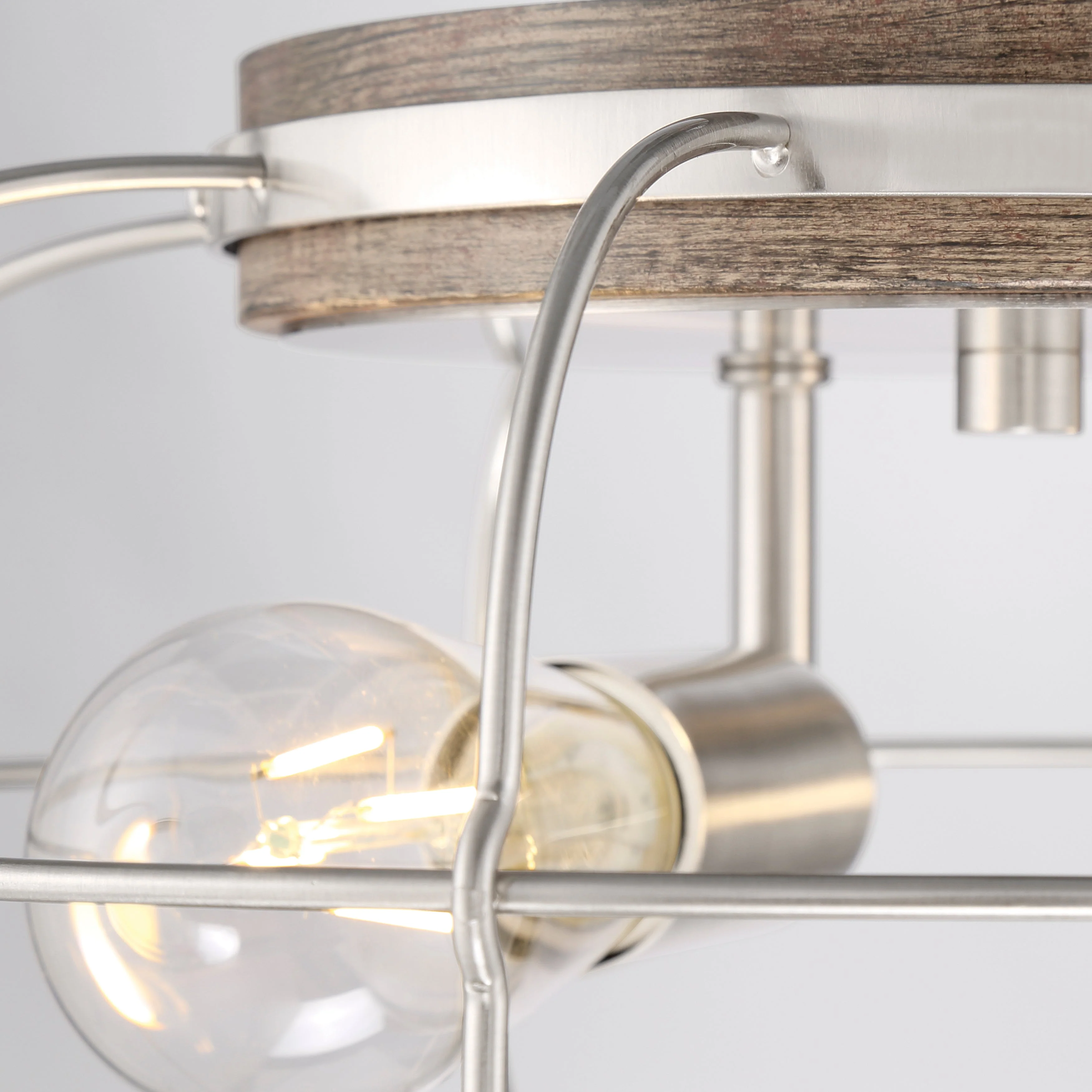 LYAM® 14 inch 2-Light Flush Mount Light Fixture - Brushed Nickel Finish - Image 8