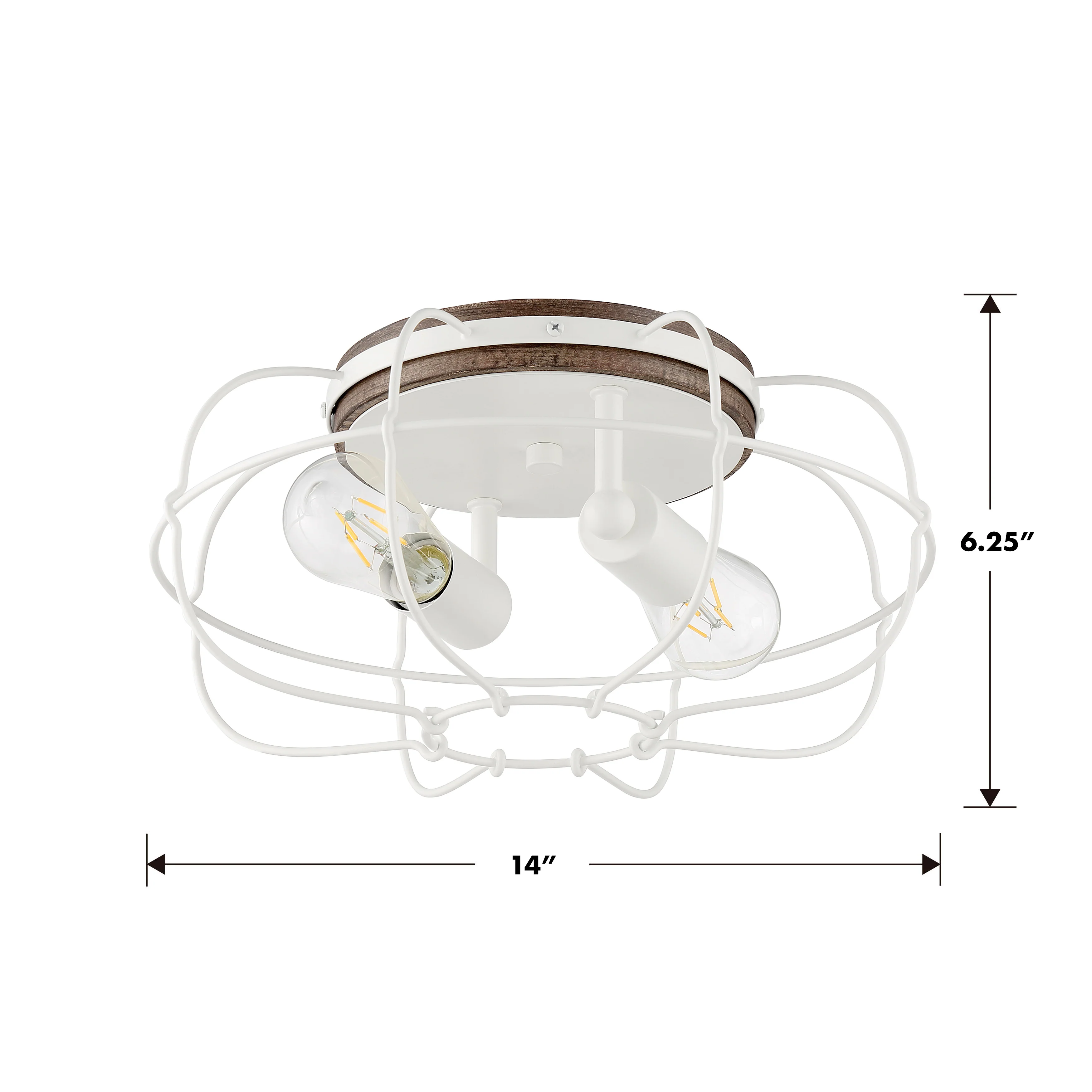 LYAM™ 14 inch 2-Light Flush Mount Light Fixture - Matte White Finish - Image 3