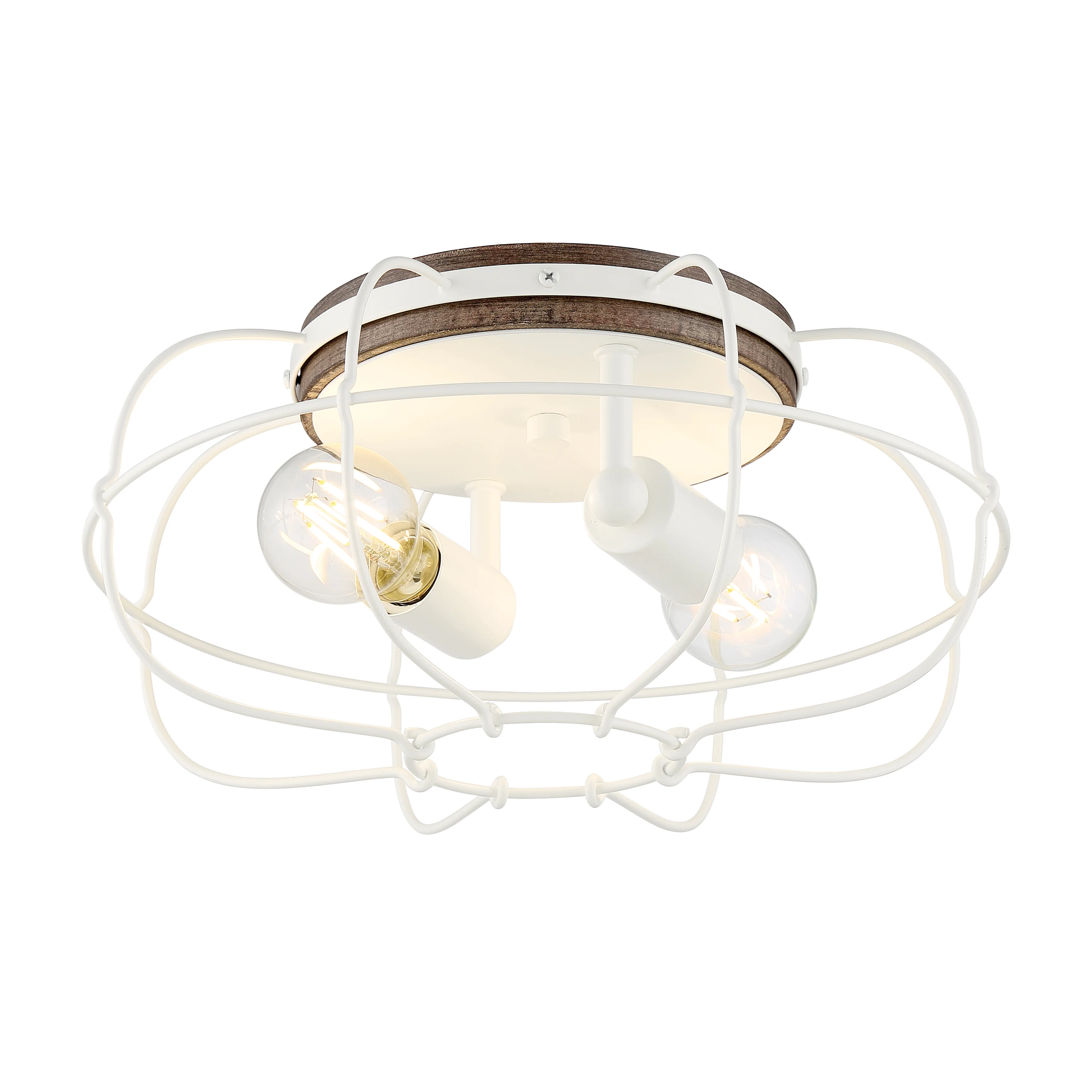 LYAM™ 14 inch 2-Light Flush Mount Light Fixture - Matte White Finish - Image 4