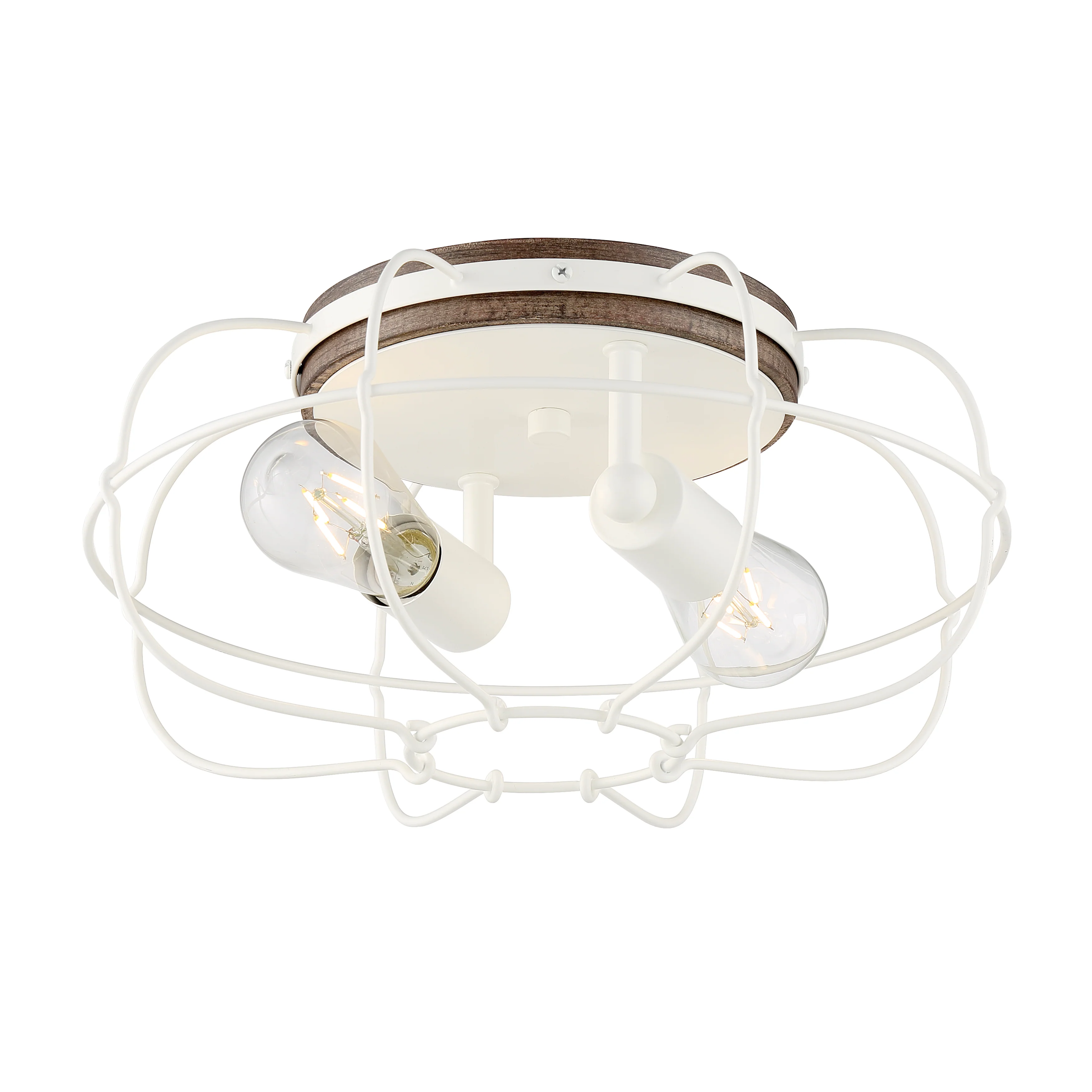 LYAM™ 14 inch 2-Light Flush Mount Light Fixture - Matte White Finish - Image 5