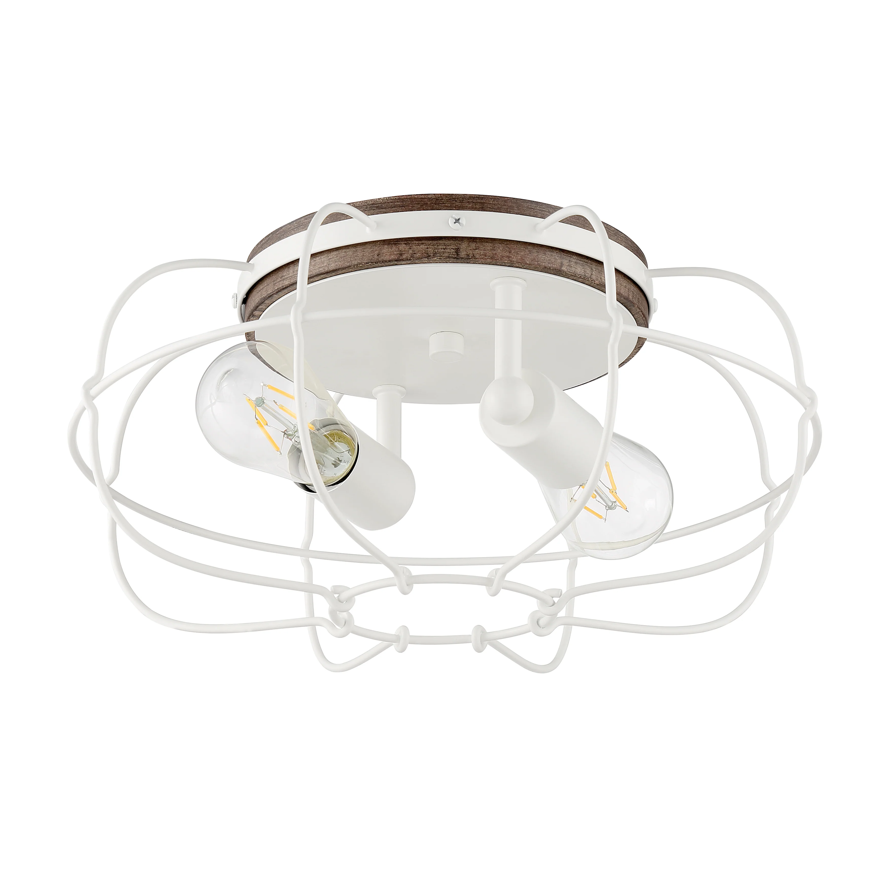 LYAM™ 14 inch 2-Light Flush Mount Light Fixture - Matte White Finish - Image 6