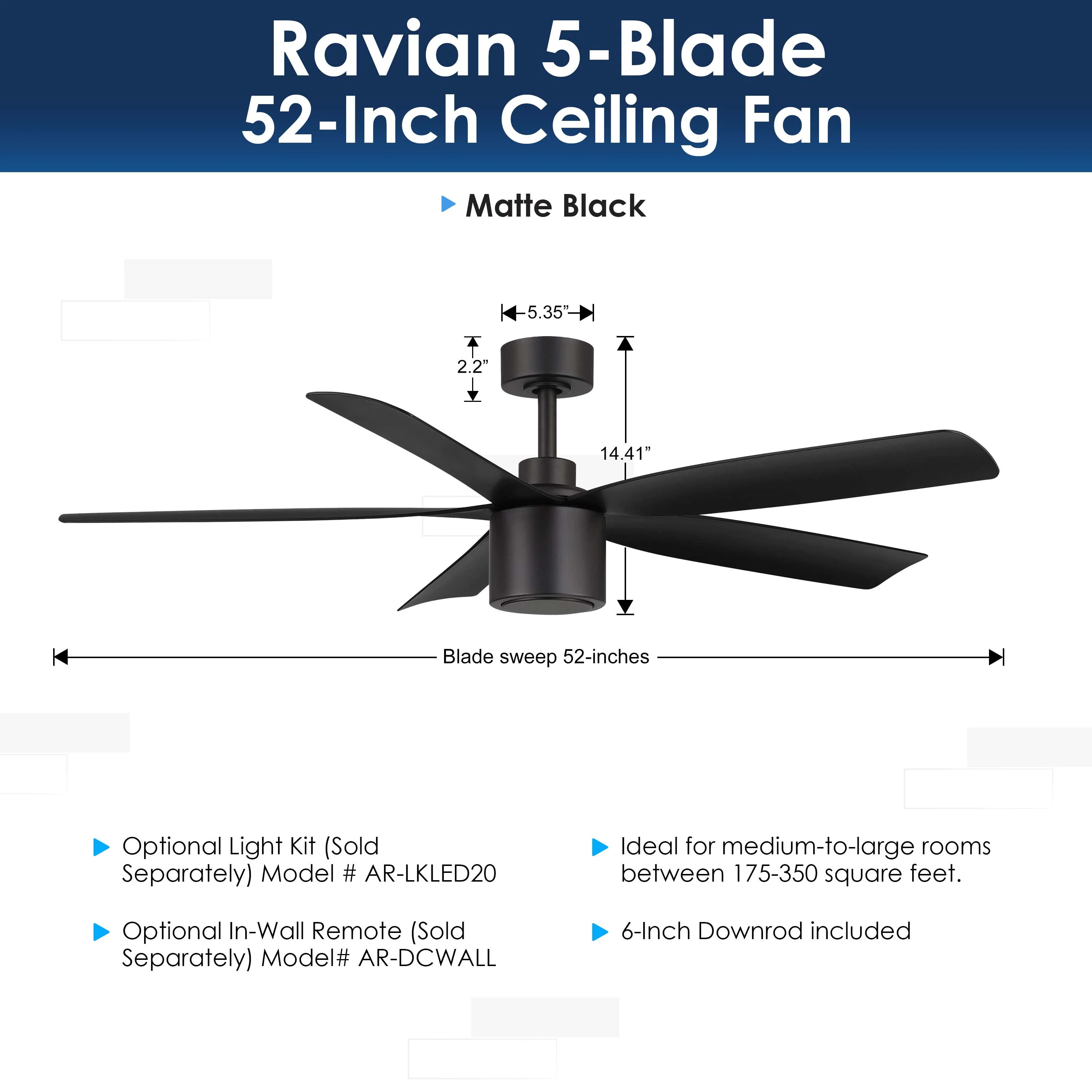 RAVIAN® 52" Ceiling Fan - Image 16