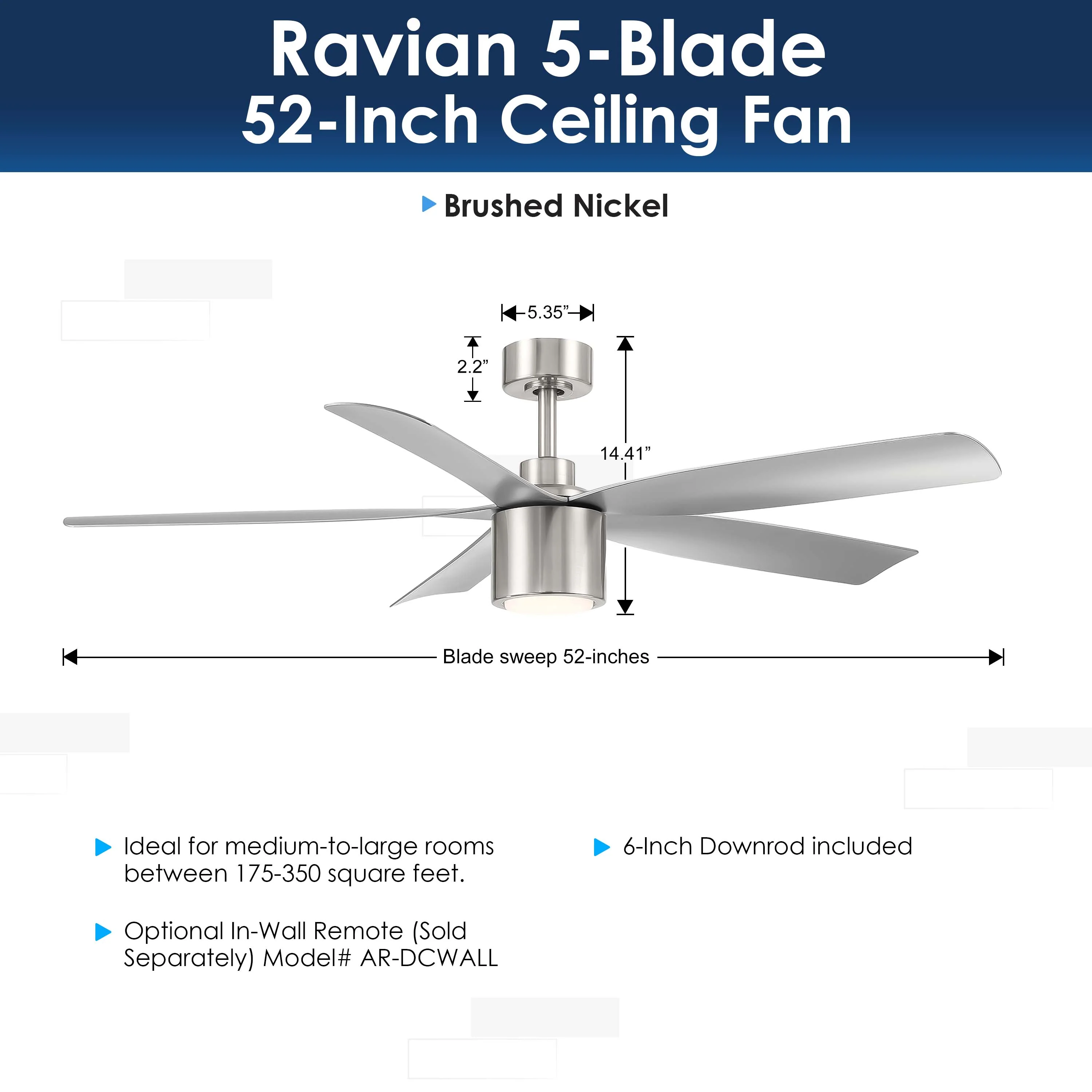 RAVIAN® 52" Ceiling Fan - Image 3