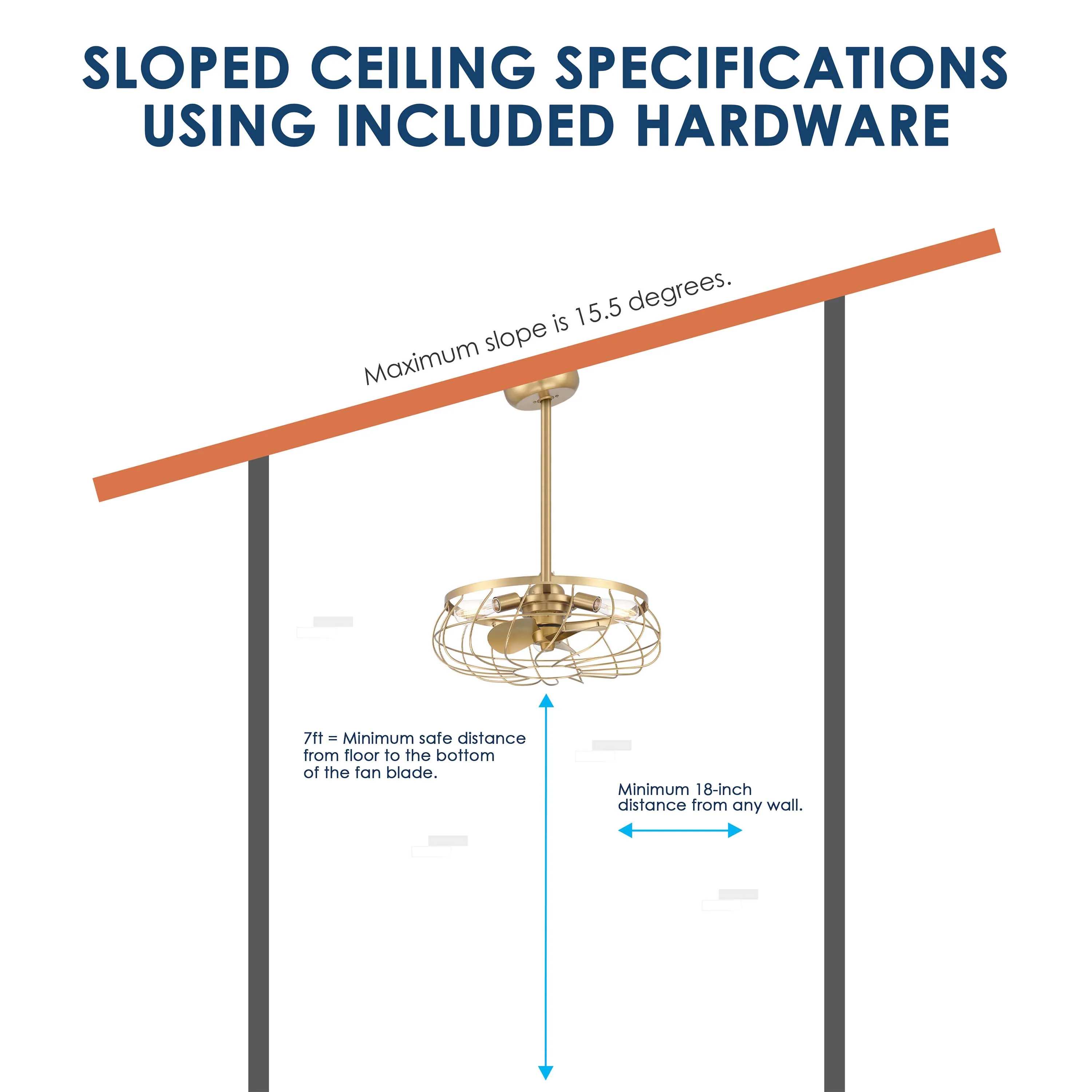 SANTIAGO® 22" Caged Ceiling Fan - Aged Brass Finish - Image 5