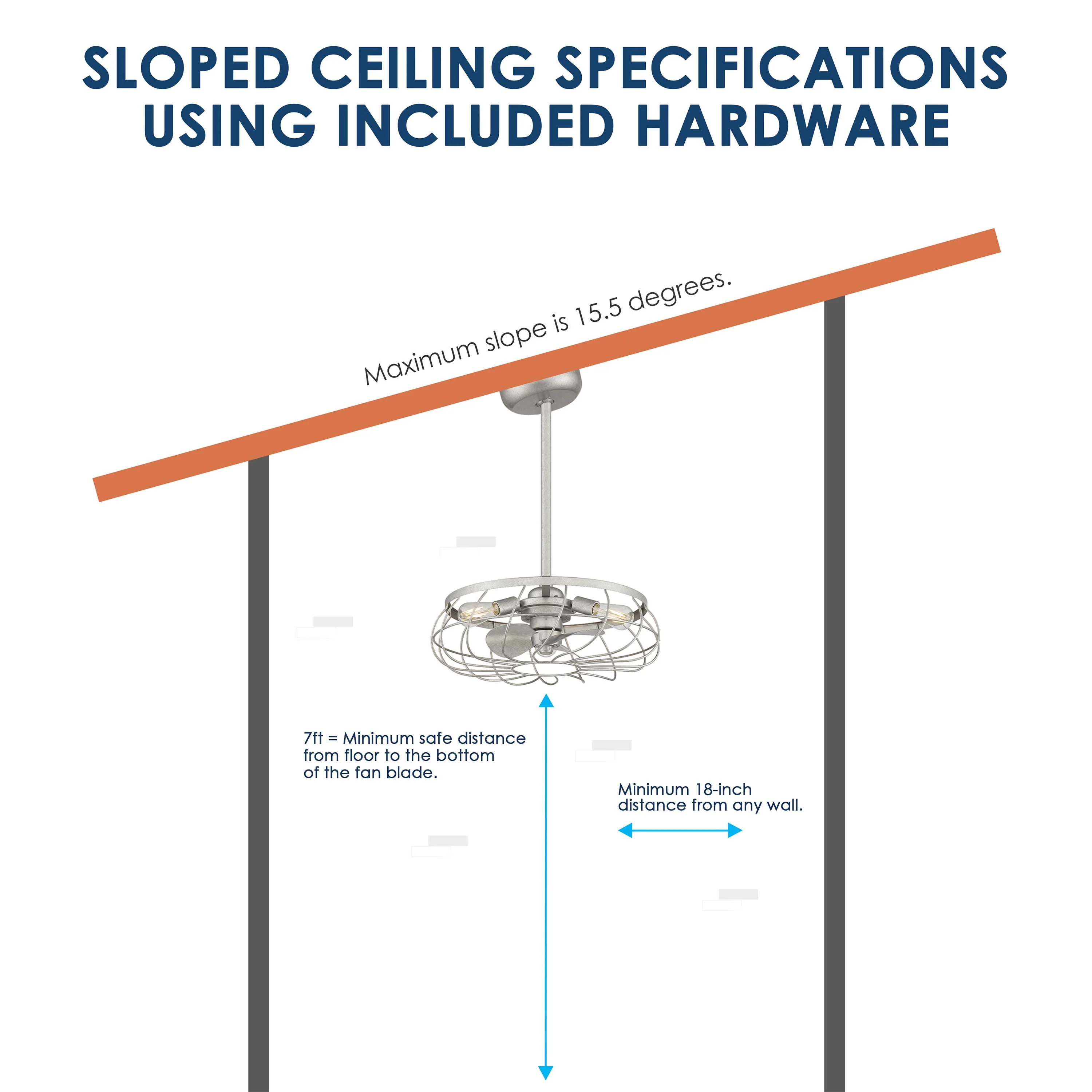 SANTIAGO® 22" Caged Ceiling Fan - Galvanized Finish - Image 5
